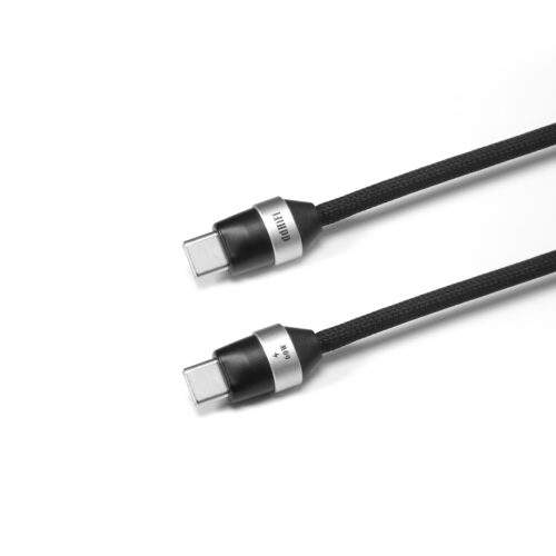 PC02-Black Lightweight Mesh-Covered Fast Charging Cable