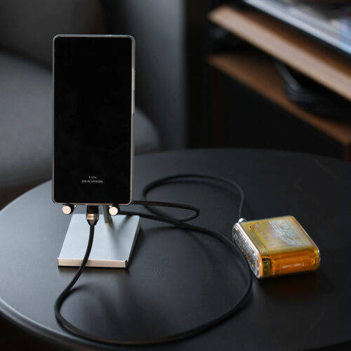 PC02-Black Lightweight Mesh-Covered Fast Charging Cable